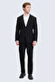 Black Slim Fit Mono Collar Casual Suit - 3