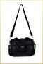 Women's multi-pocket leather adjustable strap handbag and shoulder bag - black - 3