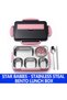 Food Grade 304 Stainless Steel Bento Lunch Box with 5 Compartments and Leak-Proof Lid - Pink - 2