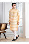 Mens Beige Sequins Work Cotton Silk Kurta Set - 4