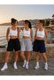 3-Piece Shorts for Women (Black-Grey-Navy Blue) Oversize Summer Shorts - Comfortable Fit Above the Knee Summer Product Anti-Sweat