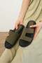 Linea Khaki Color Geometric Cut Women's Slippers - 4