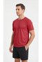 Men's Red Color Breathable Sweat-Wicking Sports T-Shirt - 4