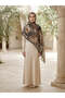Frosted Bloom Muslin Shawl Black Beige - Breathable Natural Elegance - 2