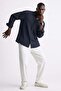 Men's Long Sleeve Muslin Shirt - Navy Blue - 2