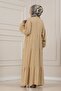 Muslin Fabric Robalı İvana Dress-Beige - 4
