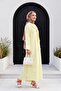 Modal Suit with Scarf Detail, Deep Slit Trousers and Pockets - Yellow - 5