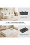 Convertible Folding Futon Sofa Bed, Queen Sleeper Sofa with Pillow, Teddy Floor & Futon Loveseat Couch, Foam Folding Mattress Sleeper for Living Room, Guest Use, Apartment, No Assembly - 5