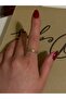 Green Stone Tree Branch Model Adjustable Steel Women's Ring - 3