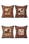 Minimalist Horses Patterned 4-Piece Throw Pillow Cover Set - 3