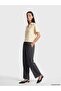 Lcwaikiki Classic Anthracite Women's Trousers with Elastic Waist