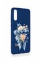 Samsung A50 Compatible Blue Ribbon Flower Pattern Silicone Case - 2
