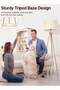 Solid Wooden Tripod Floor Lamp with Remote Control, Dimmable, 4 Color Temperatures & 1H Timer - 4