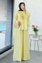 Premium Ruffle Detailed Voile Trouser Set - Yellow - 3