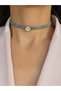 Cord Chain Knitted Crystal Stone Handmade Choker Collar Transparent Silver Color Necklace - 2