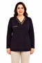 Women's Middle Age and Above V-Neck Patterned Mother Combed Cotton Blouse 30575 - 2