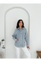 جاكيت جينز نسائي كبير الحجم مطرز بالأحجار - جاكيت دينيم بأزرار - 2
