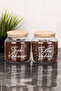2-Piece 500 ml Coffee Set Jar with Bamboo Lid Turkish Coffee Filter Coffee Label Glass Jar Set - 2