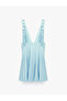 V-Neck Bow Detail Sleeveless Flounce Mini Satin Dress - 6