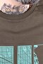 Mode XL Large Size T-Shirt with Bis Collar Chicago U26116 Khaki - 5