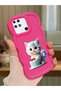Redmi 10C Compatible Case Camera Protector Red Silicone Couple Phone Case Cat Pattern