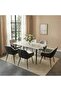 Elmont 6 seater Dining Table Ceramic Sturdy Dining Table Without Chairs| Modern Design Desk Furniture For Kitchen Dining L160xW90xH76cm-White/Black - 5