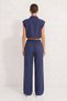 Crop Shirt and Trousers Set with Pocket Detail 7157 - 3