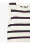 Crew Neck Sleeveless Striped Knitwear Tank Top Blouse - 7