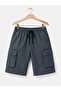 Men's Comfort Fit Linen Waist Elastic Pocket Capri Shorts - 4