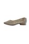 Desire 469-26 Satin Mesh Stoned Low Heel Women's Shoes - 3