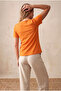 Women's Orange Cotton / Elastane Blend Regular Fit V-Neck Short Sleeve T-Shirt Delaney - 6