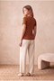 Women's Tile Viscose / Elastane Blended Regular Fit V-Neck Short Sleeve T-Shirt Delaney - 6