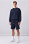 Men's Navy Blue-Smoked-Black 3-Pack Cotton Shorts with Side Pockets, Front Zipper Pocket and Back Zipper Pocket - 5