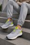 Vesta Men's Gray Neon Yellow Foam Sole Lightweight Knitted Mesh Casual Sports Shoes Sneaker - 6