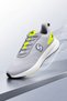Vesta Men's Gray Neon Yellow Foam Sole Lightweight Knitted Mesh Casual Sports Shoes Sneaker