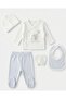 Blue Teddy Bear Patterned 5-Piece Newborn Hospital Discharge Set - 3