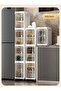 4-Tier Narrow Storage Cabinet with Movable Wheels, Plastic, Adjustable Shelves, Anti-Tip - 7