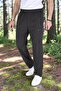 Sports Sweatpants Summer Thin Parachute Fabric Elastic Waist (Black)