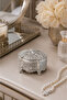 Silver Embossed Jewelry Box Decorative Jewelry and Ring Storage Box