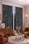 Modern Geometric Patterned Background Curtain 100 X 250 cm 1 Panel Decorative Digital Printed Premium Living Room Bedroom Window Curtain