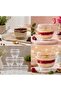 Mica Footed Dessert Bowl, Plastic Magnolia Bowl 10 Pieces, with Lid (Not Glass) - 2