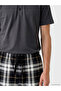 Esvab • Modern & Distinctive Standard Fit Checkered Embroidered Men's Pajama Set - 4