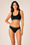 Women's 95% Cotton Ribbed Padded Bralet & Panties Underwear Set