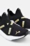Kids Boy Wired Run Slip On Training Sports Shoe, Black/Gold Combo - 3