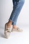 Lydia Laceless Orthopedic Comfortable Sole Heart Patterned Women's Ballerina Shoes Ckt - Cream - 2