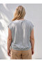 Gray Plus Size Drawstring Women's T-Shirt - 4