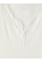 Lcw Comfort White V-Neck Lace Detailed Women's Undershirt - 6