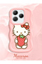 Infinix Hot 40 Pro Compatible Case Camera Protector Pink Silicone Couple Phone Case Kitty Pattern - 2