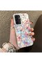 Samsung Galaxy A26 Compatible Silicone Edge Hard Back Case Couple Phone Case with Floral Pattern - 3