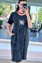 Front Pocket Sequin Detail Washed Cotton Dress 6Y324 - 3